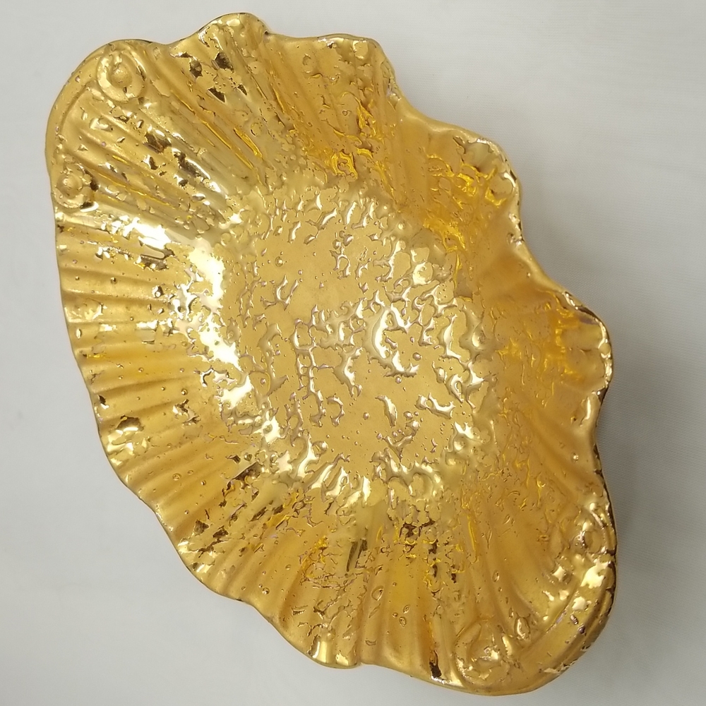 Weeping Gold Glaze 22K Hollywood Regency Style Bowl - Picture 14 of 17